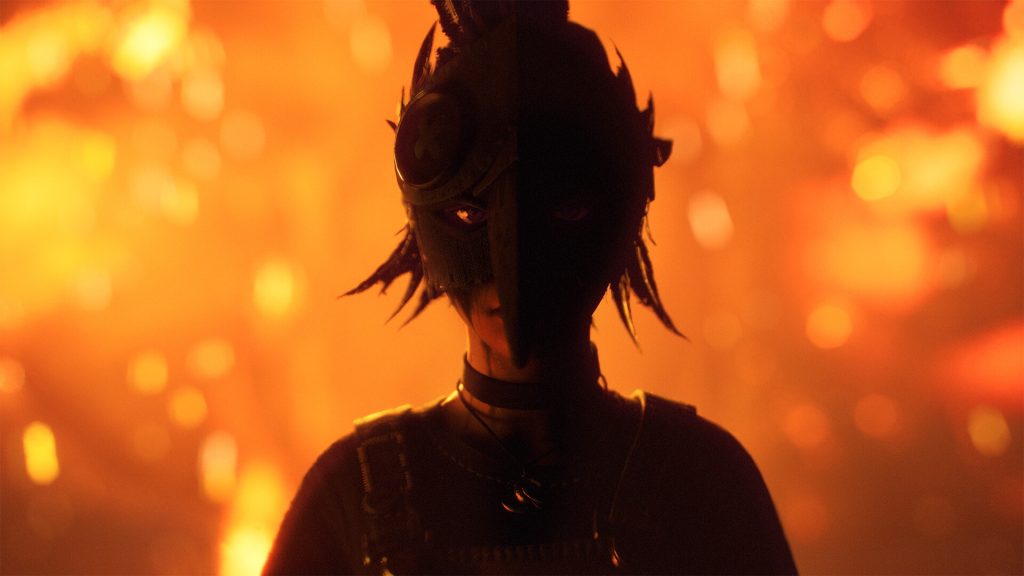 A girl's silhouette against the orange light of a fire in Lost Records: Bloom & Rage.